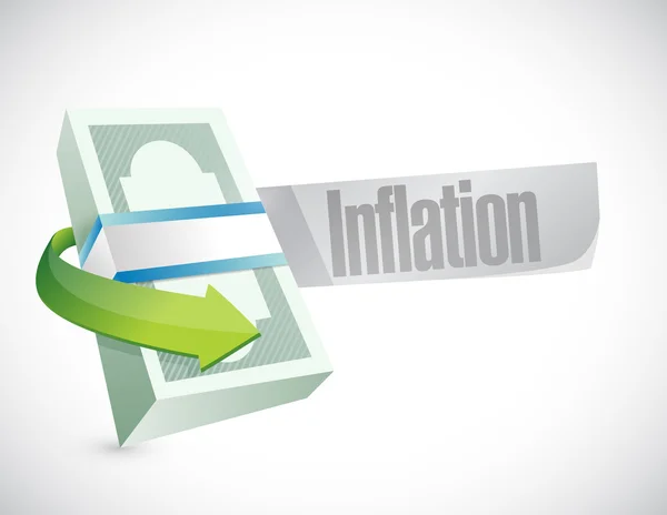 通货膨胀钱标志概念图 — 图库照片
