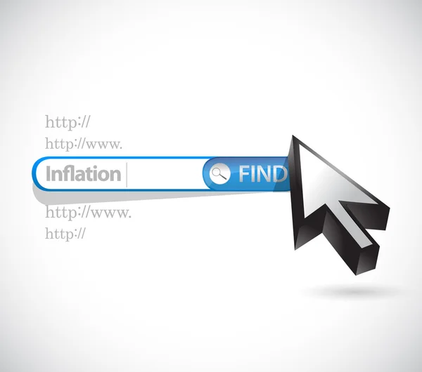 Inflationen sökfältet tecken konceptet illustration — Stockfoto