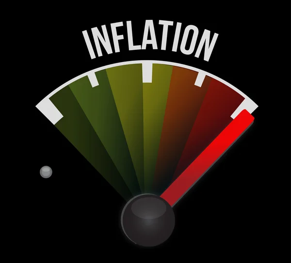 Inflatie snelheidsmeter teken concept — Stockfoto