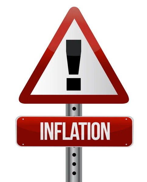 Inflation warning sign concept illustration — Stock Photo, Image