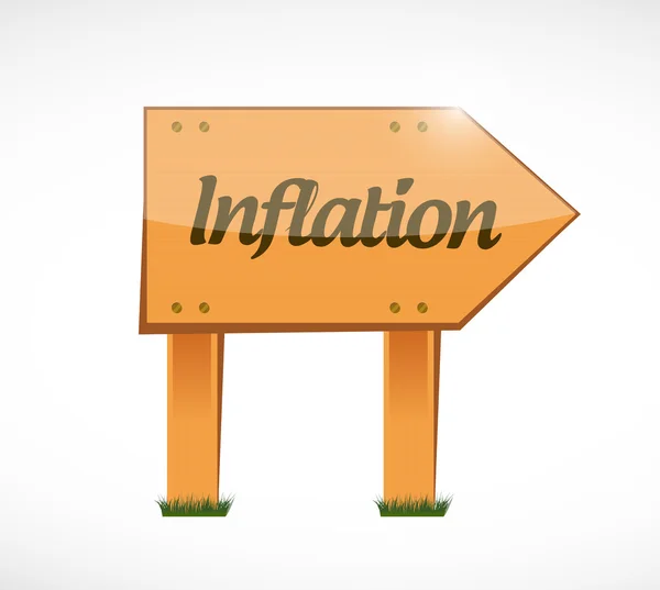 Inflation wood sign concept illustration — Stock Photo, Image