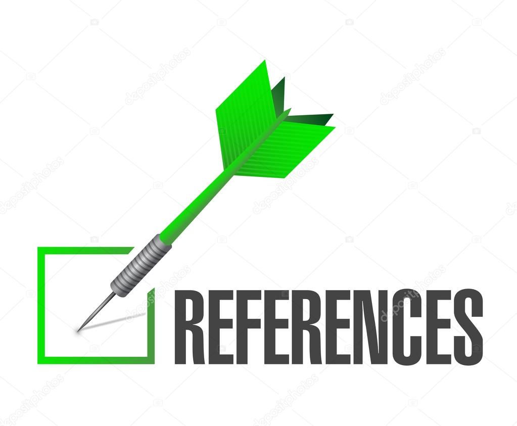 references check dart sign concept