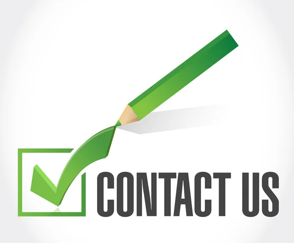 Contact us check mark sign concept — Stock Photo, Image