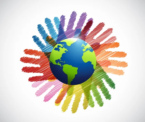 Händerna internationella mångfald färger — Stockfoto