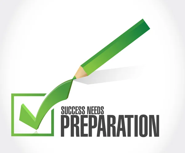 Success needs preparation check mark sign — Stock Photo, Image