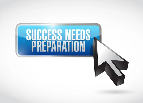 Success needs preparation button sign — Stock Photo, Image