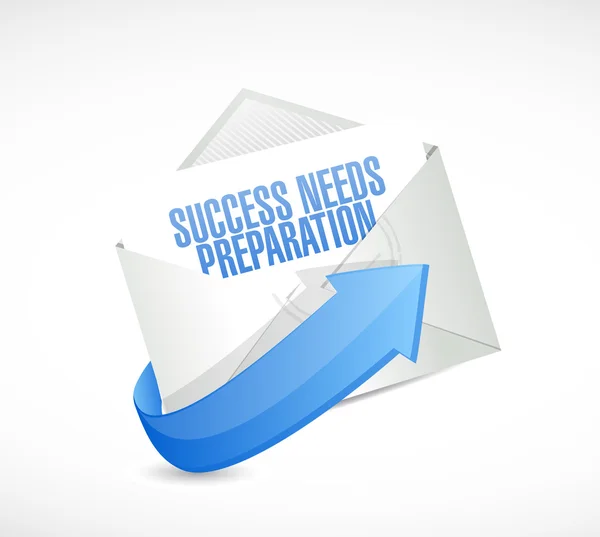 Successo ha bisogno di preparazione mail segno — Foto Stock