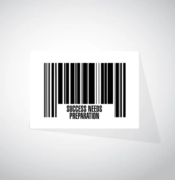 Επιτυχία χρειάζεται προετοιμασία barcode σημάδι έννοια — Φωτογραφία Αρχείου