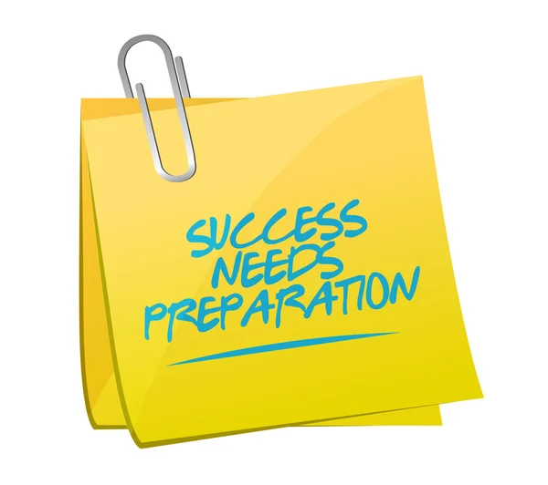 Success needs preparation memo sign — Stock Photo, Image