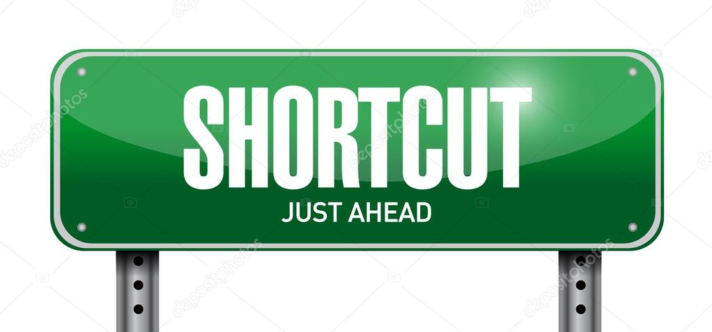 Shortcut road sign concept illustration design