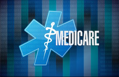 Medicare binary sign concept illustration design clipart