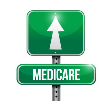 Medicare road sign illustration design clipart