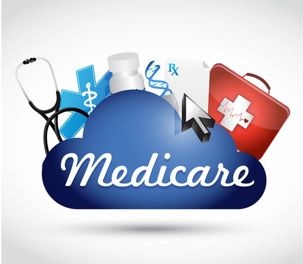 Medicare felhő technológia jele koncepció — Stock Fotó