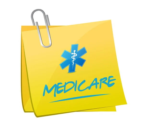 Medicare memo post sign ilustração — Fotografia de Stock