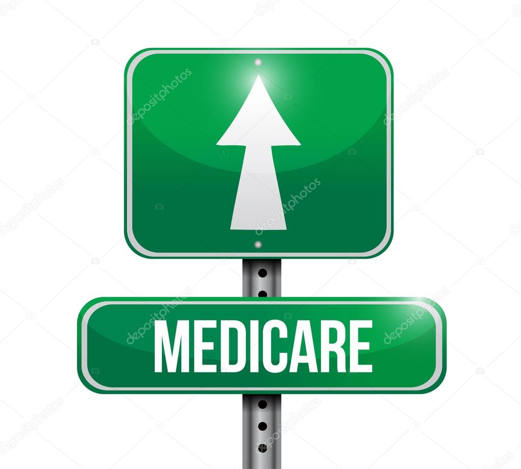 Medicare road sign illustration design