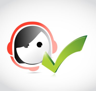 büyük bir müşteri hizmetleri kadın temsilcisi