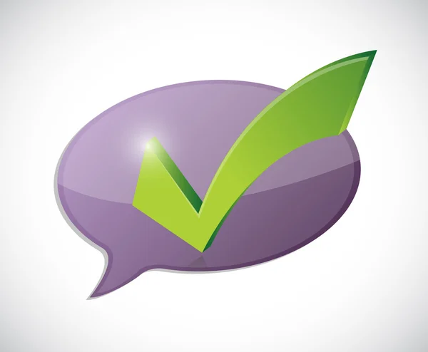 Check mark message of approval — Stock Photo, Image