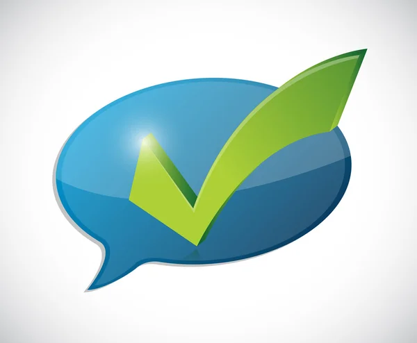 Check mark message of approval — Stock Photo, Image