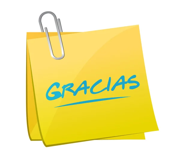 Gracias. thanks in spanish post sign message — Stock Photo, Image