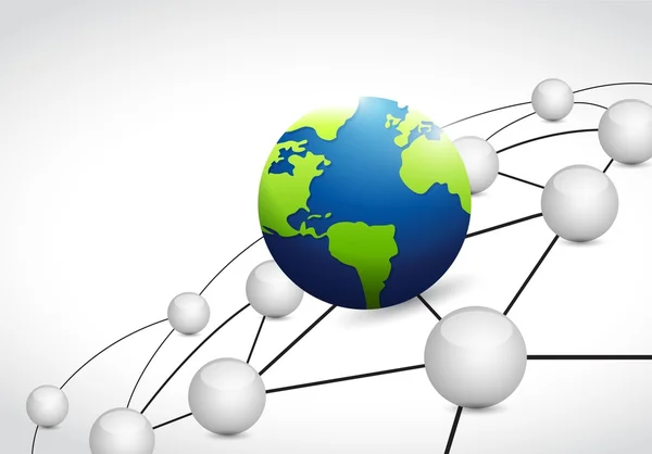 World link connection network illustration — Stock Photo, Image