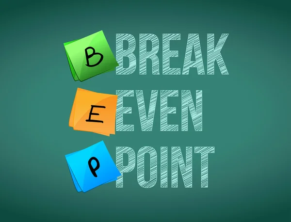 Break even point post memo chalkboard sign — Stock Photo, Image