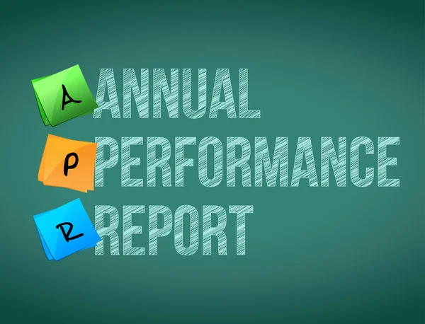 Annual performance report post memo chalkboard — Stock Photo, Image