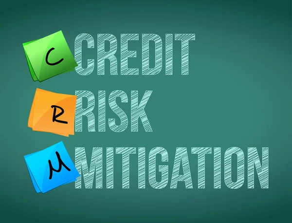 Kredi risk azaltma deftere Not kara tahta işaret — Stok fotoğraf
