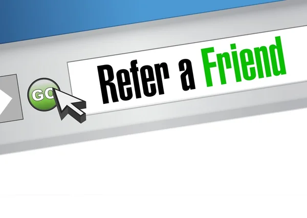 Refer a friend web site sign concept — Stock Photo, Image