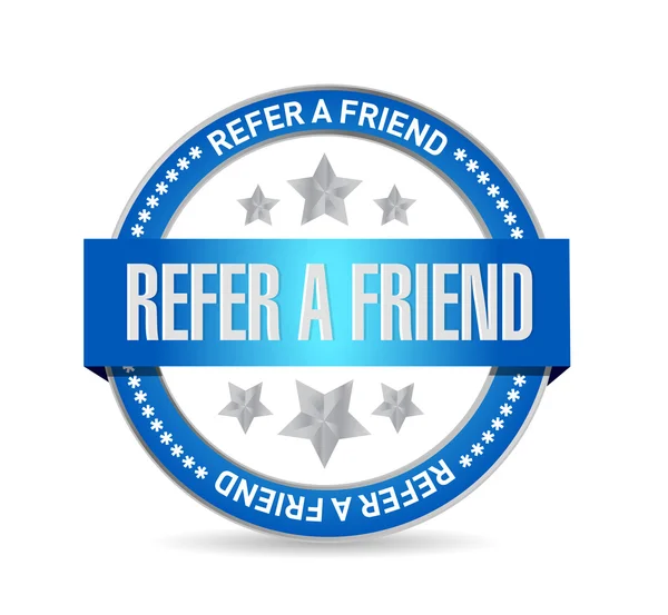 Refer a friend seal sign concept illustration — Stock Photo, Image