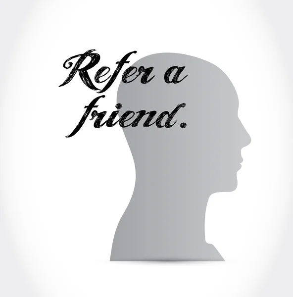 Refer a friend mind sign concept illustration — Stock Photo, Image