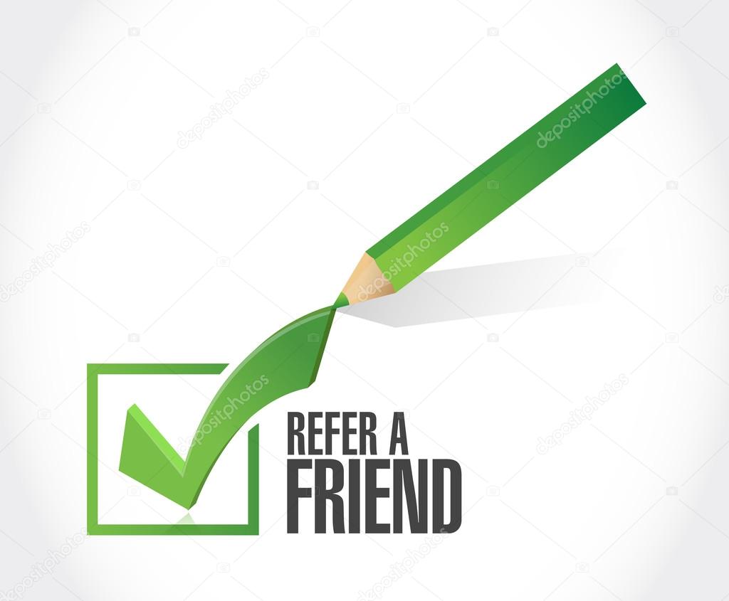 refer a friend checkmark sign concept