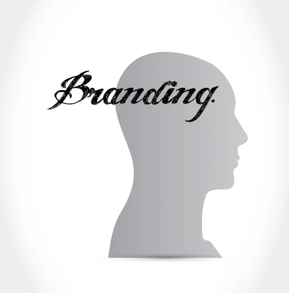 Branding μυαλό σημάδι έννοια εικονογράφηση — Φωτογραφία Αρχείου