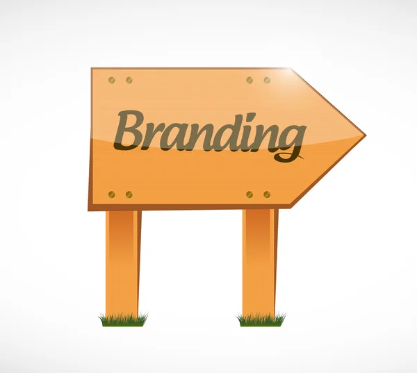 Branding wood sign concept illustration — Stock Photo, Image