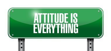 attitude is everything road sign concept clipart
