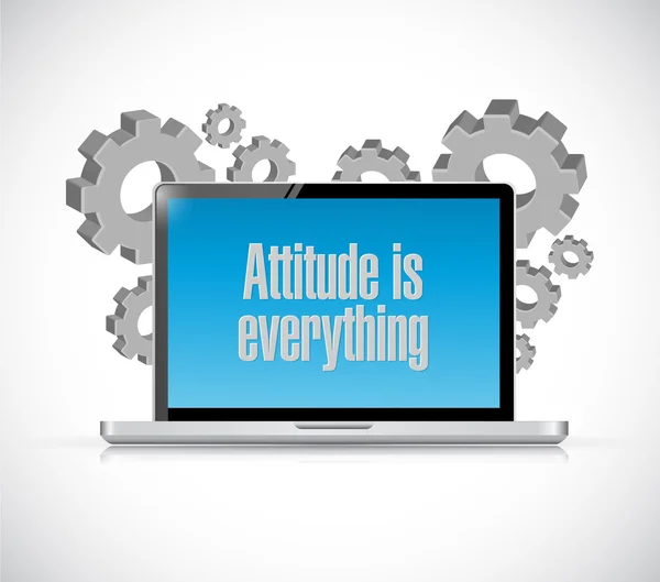Atitude é tudo sinal de computador portátil — Fotografia de Stock