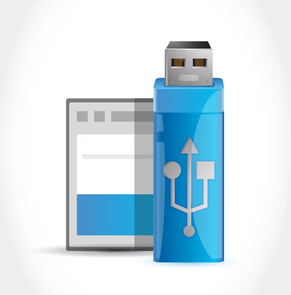 Usb stick and memory card illustration design — Stock Photo, Image