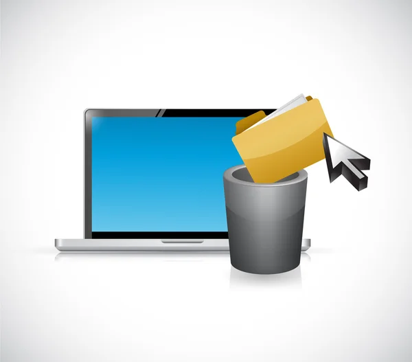 Deleting files from computer. illustration design — Stock Photo, Image