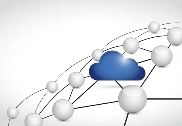 Ligações de rede de cloud computing — Fotografia de Stock