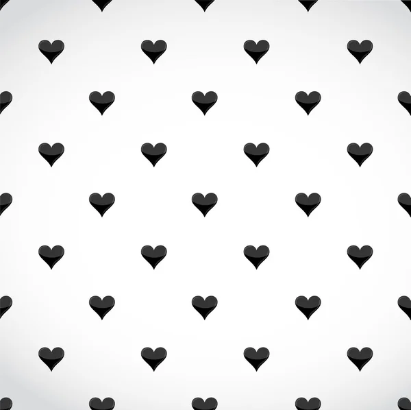 Schwarze Herzen prasseln auf weißem Hintergrund — Stockfoto