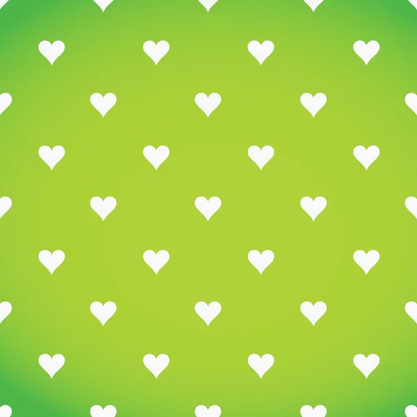 White hearts patter over a green background — Stock Photo, Image