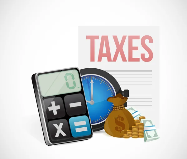 Taxes time concept icons illustration — Stock Photo, Image