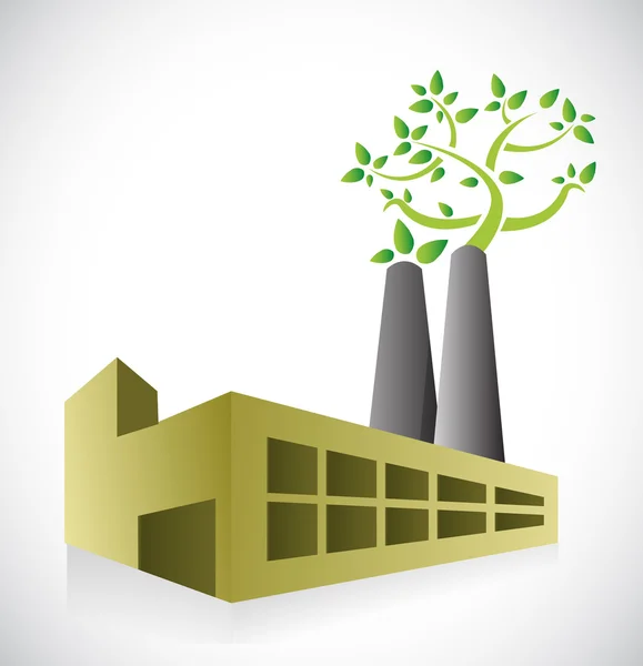 Diseño de ilustración concepto de fábrica ecológica — Foto de Stock