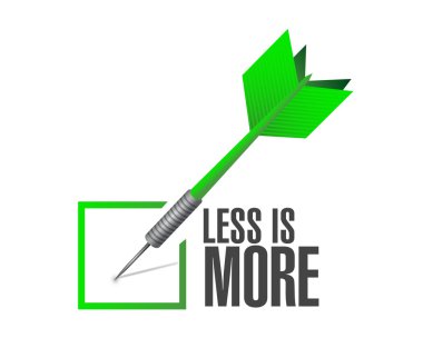 less is more check dart sign concept clipart