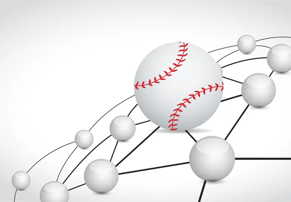 棒球链接领域网络连接概念 — 图库照片