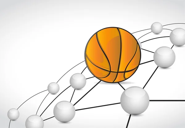 Konsep koneksi jaringan basket link sphere — Stok Foto