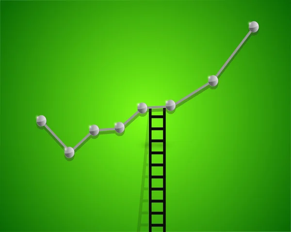 Acima do gráfico de negócios e conceito da escada — Fotografia de Stock