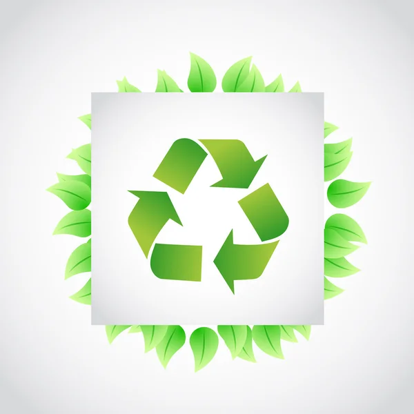 Green recycle sign leaves illustration — Stock Photo, Image