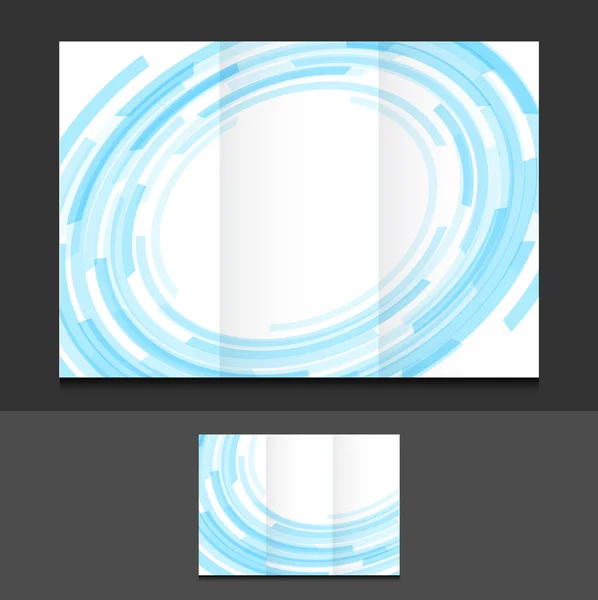 Tri fold blue circles illustration design — Stock Photo, Image