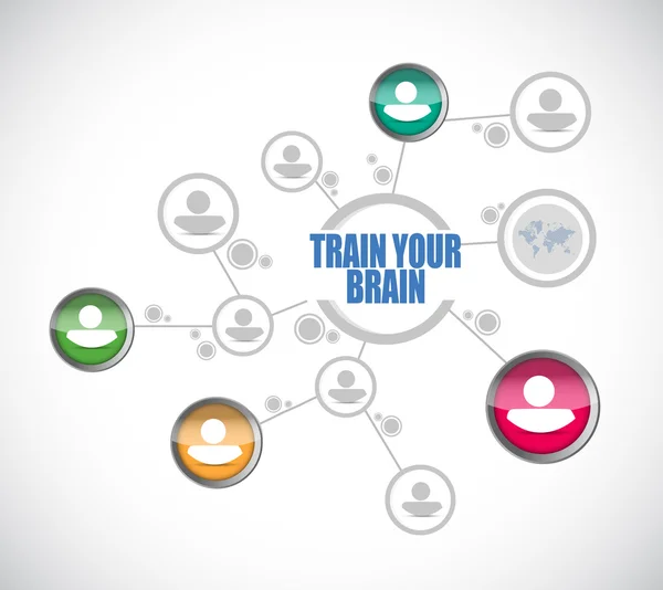 Trainieren Sie Ihr Gehirn-Netzwerk-Zeichenkonzept — Stockfoto