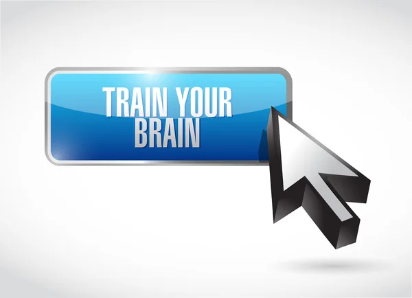 Trainieren Sie Ihr Gehirn-Knopf-Zeichen-Konzept — Stockfoto